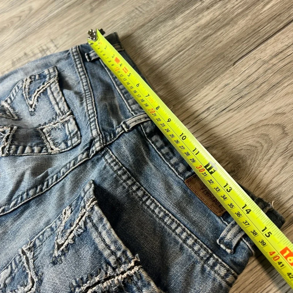 Flypaper Jeans Mens 30x30 Blue Light Wash Distressed Cross Embroidered Y2K Baggy